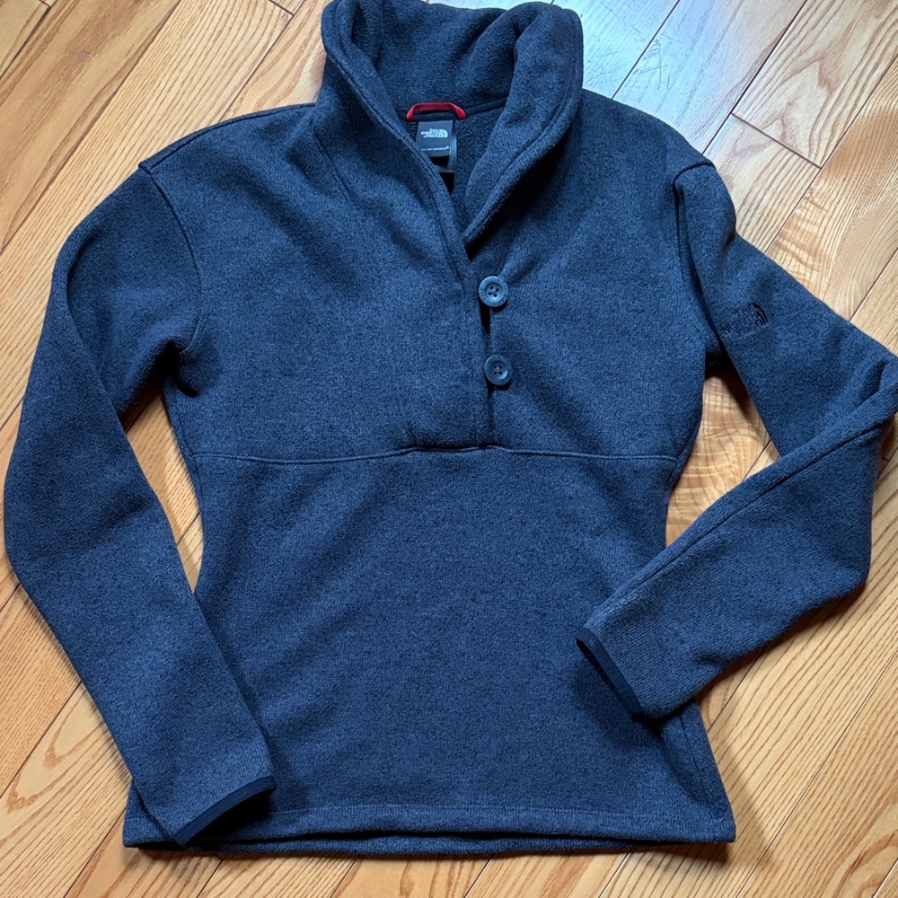 The North Face Charcoal Button-Up Fleece XS